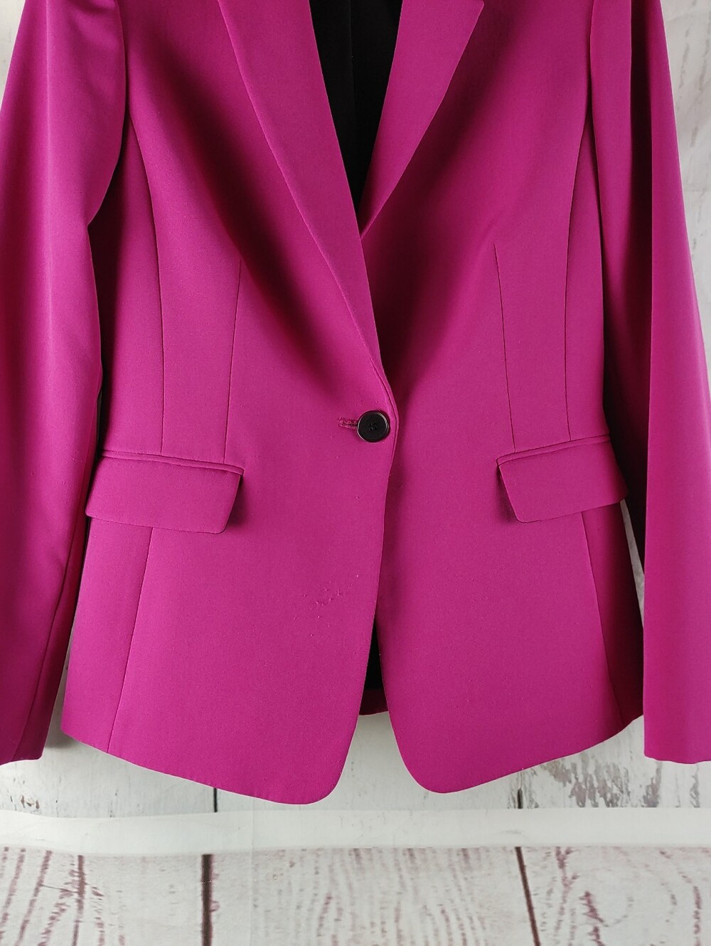 Tahari Women's Fuschia Pink Single-Button Blazer Size 2 - Picture 6 of 14